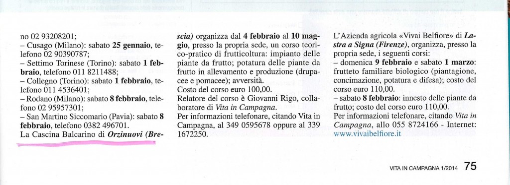 Articolo Vita in Campagna